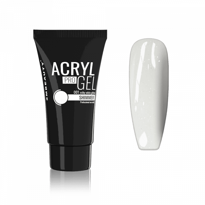 AcrylPro gel shimmer 01 milky white glitter — 60 ml